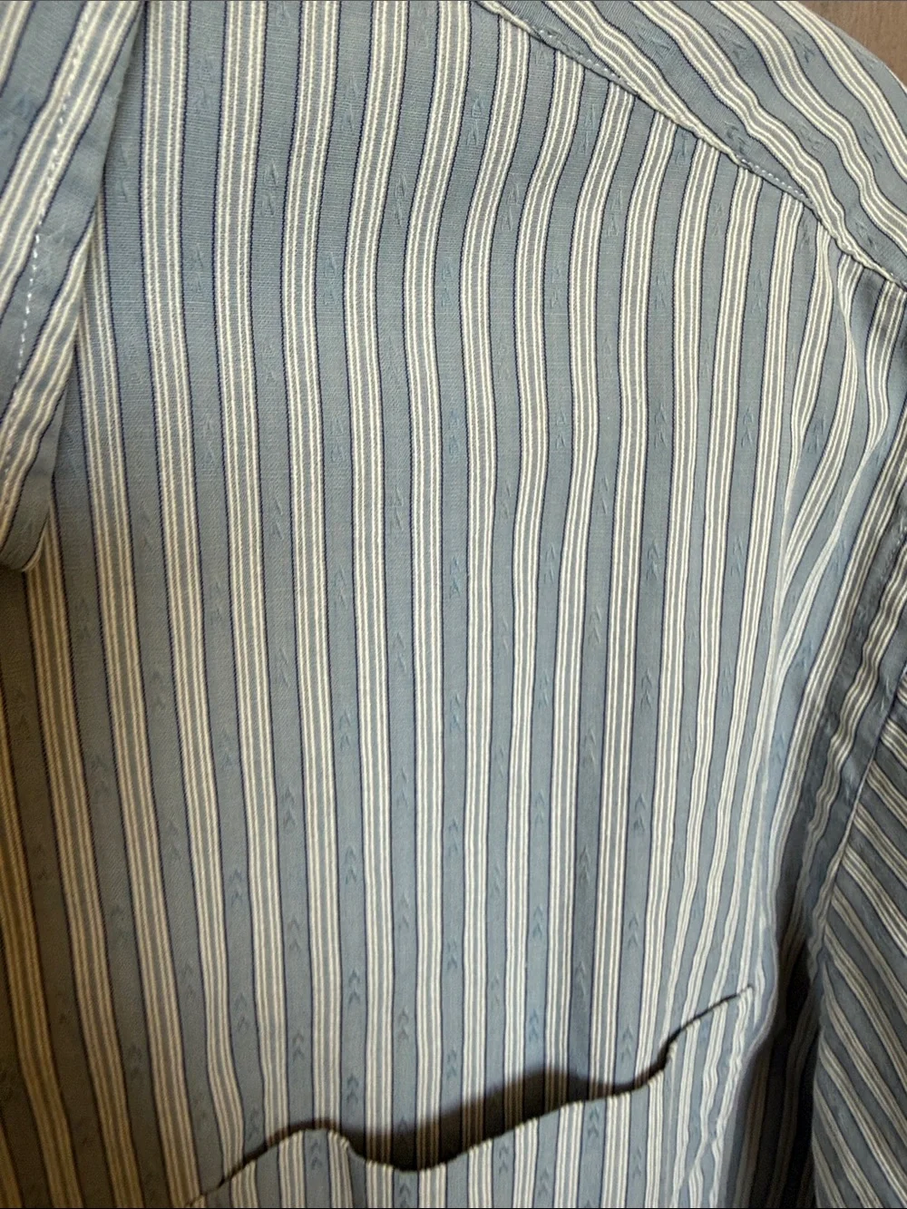 2001 Polo by Ralph Lauren Light Blue and White Striped Button-Down Shirt